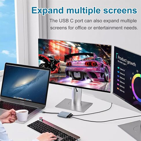 محول USB 3.0 إلى HDMI مزدوج لشاشتين 1080 بكسل، بطاقة رسومات خارجية SZYCD USB3.0 مع شحن بيانات USB3.0 PD، يدعم Windows 7/8/10/11، نظام التشغيل Mac OS، التوصيل والتشغيل (USB3.0 إلى 2*HDMI) ) in Kuwait