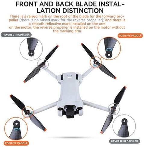 8PCS Carbon Fiber Propeller for DJI Mini 4 Pro/Mini 3 Pro Drone Small Low Noise Drone Propellers Accessories in Saudi Arabia