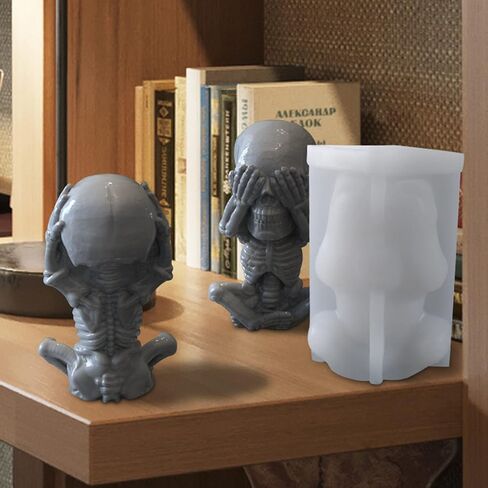 3D Skull Silicone Candle Mold, Skeleton Epoxy Resin Casting Mold,Silicone Soap Molds Chocolate Candy Cake Decor Plaster Clay Mould (Not Speak) in Saudi Arabia