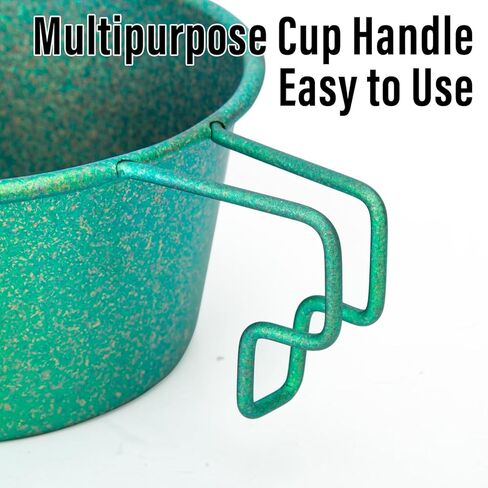 TiTo Titanium 500ML Titanium Sierra Cup Bowl with Handle Portable Lightweight Cookware for Outdoor Camping, Hiking, Backpacking, Picnic, BBQ Kitchen Tableware (Blue Colorful) in Kuwait