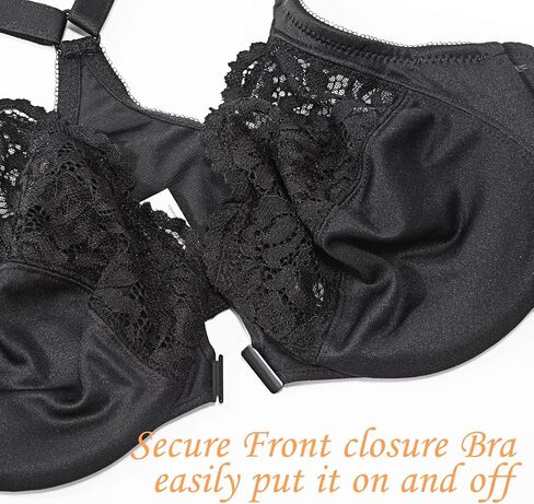 HACI Full Coverage Front Closure Bra Plunge V Neckline Racerback Plus Size Non Padded Underwire Everyday Bras in Saudi Arabia