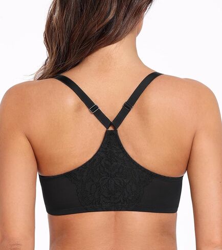 HACI Full Coverage Front Closure Bra Plunge V Neckline Racerback Plus Size Non Padded Underwire Everyday Bras in Saudi Arabia