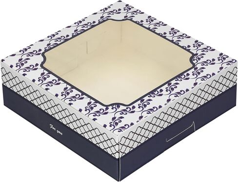 20 Pack Bakery Boxes with Window Small 6x6x2 inch for Cookie, Candy, Pastry, Brownie, Chiffon Cake, Tart, Pie, Waffle (Kraft Brown) in Saudi Arabia