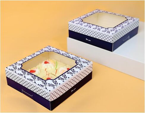 20 Pack Bakery Boxes with Window Small 6x6x2 inch for Cookie, Candy, Pastry, Brownie, Chiffon Cake, Tart, Pie, Waffle (Kraft Brown) in Saudi Arabia