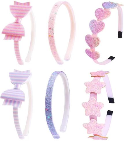 Headbands For Girls Glitter Flower Butterfly Bow Mermaid Rainbow Sweet Hairbands For Kids Toddler Hair Accessories (E) in Saudi Arabia
