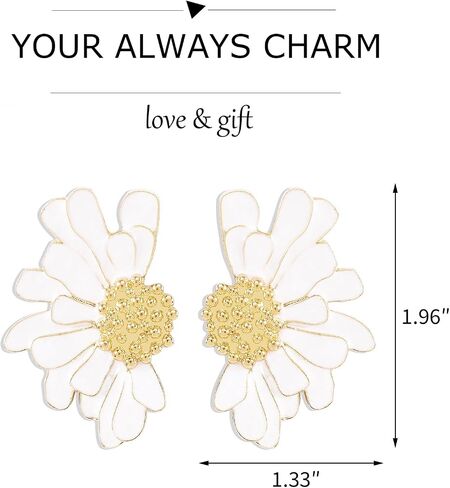 Flower Stud Earrings for Women Green Flower Earrings Large Floral Earrings Big Flower Stud Earrings Jewelry Gift for Girls in Saudi Arabia