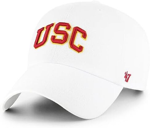 '47 USC Trojans Clean Up Adjustable Hat, for Adult Men and Women, One Size, White, Red Logo in Saudi Arabia