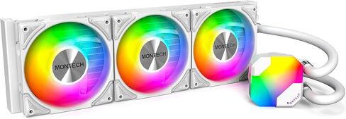 MONTECH HyperFlow ARGB 360 - AIO CPU Liquid Cooler, Intel&AMD Compatible, Chart-Topping Performance, Enhanced 3100RPM Water Pump Design, 3X Metal Pro 12 ARGB Ultimate Cooling Fans - Black in Saudi Arabia