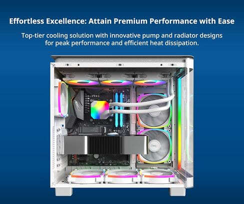 MONTECH HyperFlow ARGB 360 - AIO CPU Liquid Cooler, Intel&AMD Compatible, Chart-Topping Performance, Enhanced 3100RPM Water Pump Design, 3X Metal Pro 12 ARGB Ultimate Cooling Fans - Black in Saudi Arabia