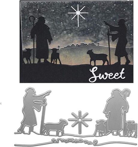 Metal Herdsmen Cutting Dies, Father Day Dies Animals Christmas Man Woman Die Cuts Embossing Stencils Template Mould for Card Scrapbooking and DIY Craft Album Paper Card Decor in Saudi Arabia