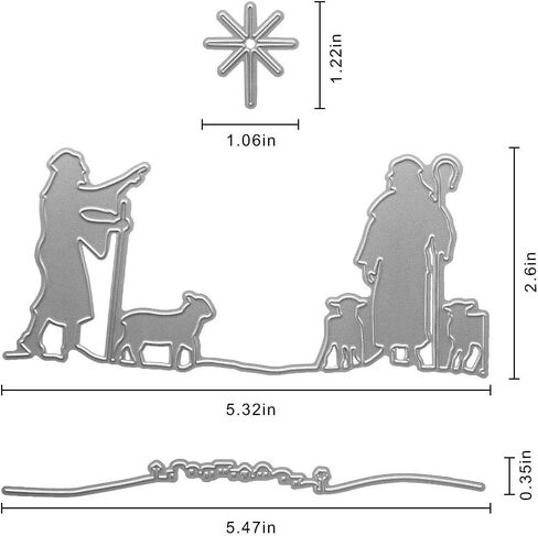 Metal Herdsmen Cutting Dies, Father Day Dies Animals Christmas Man Woman Die Cuts Embossing Stencils Template Mould for Card Scrapbooking and DIY Craft Album Paper Card Decor in Saudi Arabia