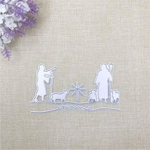 Metal Herdsmen Cutting Dies, Father Day Dies Animals Christmas Man Woman Die Cuts Embossing Stencils Template Mould for Card Scrapbooking and DIY Craft Album Paper Card Decor in Saudi Arabia