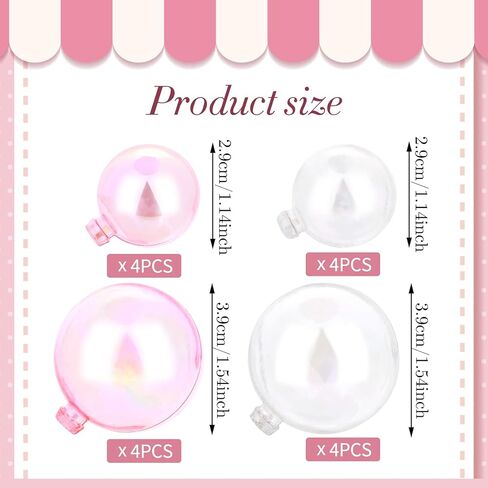 16 Pieces Balls Cake Toppers, Mini Bubble Balls Cake Topper Diy Cupcake Cake Pearl Insert Mini Balloon Cupcake DIY Decoration for Wedding Anniversary Graduation Birthday Cake Party Decorations in Kuwait