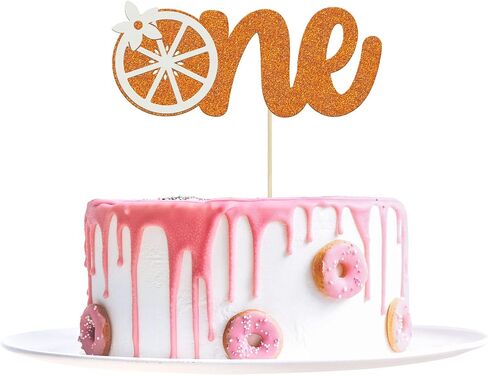 1Pc Lemon 1st Birthday Cake Topper Glitter Lemon One Cake Pick Fruit Theme Lemonade First Birthday Cake Decorations for Lemon Theme Baby Shower Boys Girls 1st Birthday Party Supplies in Kuwait