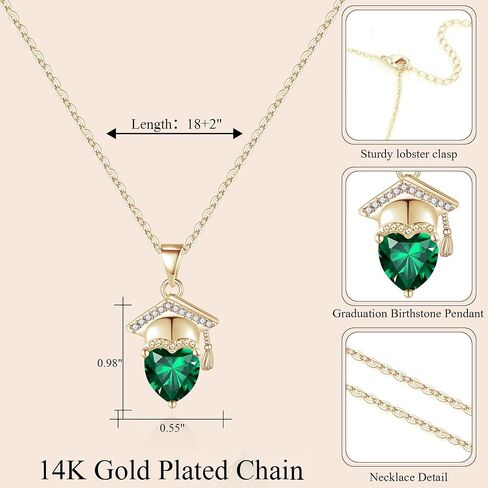 Graduation Gifts for Her 2024 Birthstone Necklace for Women Birthday Gifts for Teen Girls 5th 8th Grade High School College Graduation Gift for Her 2024 Graduation Necklace Girlfriend Daughter Jewelry in Saudi Arabia