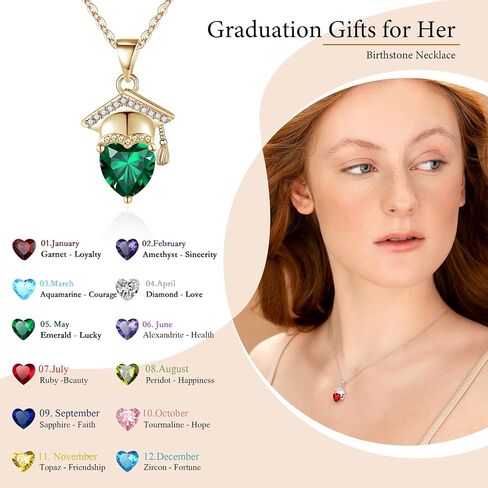 Graduation Gifts for Her 2024 Birthstone Necklace for Women Birthday Gifts for Teen Girls 5th 8th Grade High School College Graduation Gift for Her 2024 Graduation Necklace Girlfriend Daughter Jewelry in Saudi Arabia