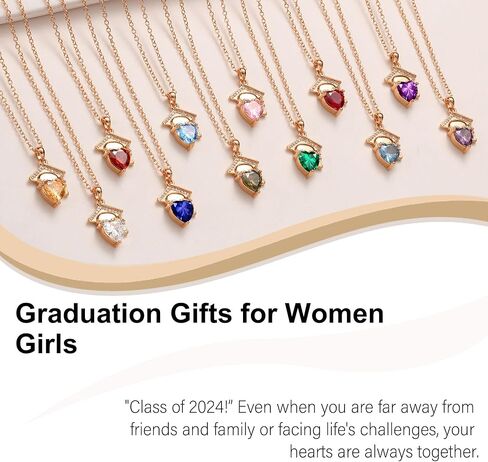 Graduation Gifts for Her 2024 Birthstone Necklace for Women Birthday Gifts for Teen Girls 5th 8th Grade High School College Graduation Gift for Her 2024 Graduation Necklace Girlfriend Daughter Jewelry in Saudi Arabia