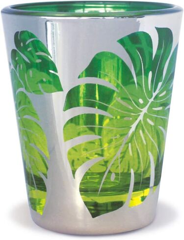 Hawaiian Tropical Foil Short 1 oz Shot Glass (Monstera Hawaii) in Saudi Arabia