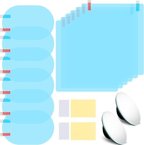 16 Pieces Car Waterproof Film Anti Rain Mirror Film, Side Mirror Film Anti Fog Film Blind Spot Side View Mirror Film Frameless Convex Rear View Mirror for Cars Trucks Bus Side Windows in Saudi Arabia