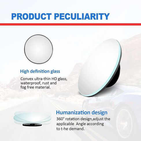 16 Pieces Car Waterproof Film Anti Rain Mirror Film, Side Mirror Film Anti Fog Film Blind Spot Side View Mirror Film Frameless Convex Rear View Mirror for Cars Trucks Bus Side Windows in Saudi Arabia