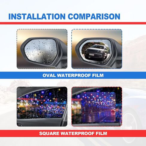16 Pieces Car Waterproof Film Anti Rain Mirror Film, Side Mirror Film Anti Fog Film Blind Spot Side View Mirror Film Frameless Convex Rear View Mirror for Cars Trucks Bus Side Windows in Saudi Arabia