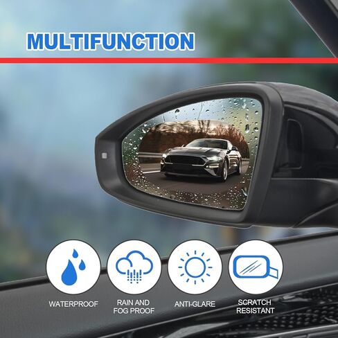 16 Pieces Car Waterproof Film Anti Rain Mirror Film, Side Mirror Film Anti Fog Film Blind Spot Side View Mirror Film Frameless Convex Rear View Mirror for Cars Trucks Bus Side Windows in Saudi Arabia