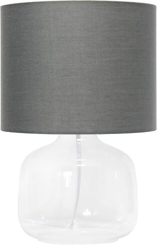 Simple Designs LT2064-SMW Smoke Gray Glass Table Lamp with White Fabric Shade in Saudi Arabia