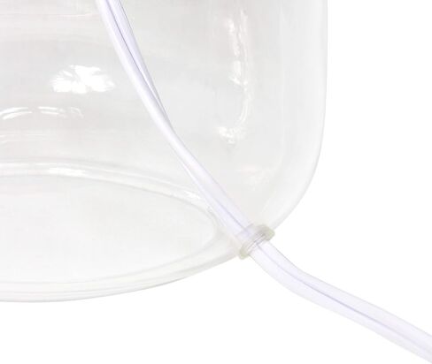 Simple Designs LT2064-SMW Smoke Gray Glass Table Lamp with White Fabric Shade in Saudi Arabia
