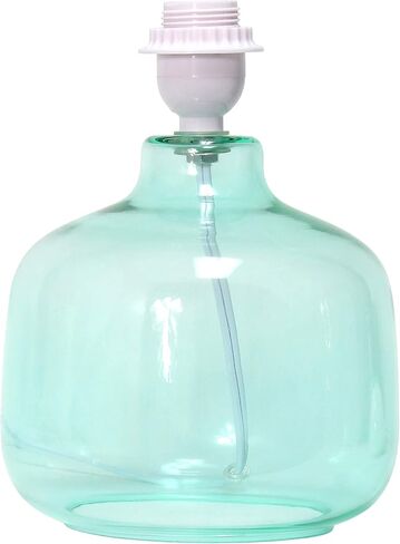 Simple Designs LT2064-SMW Smoke Gray Glass Table Lamp with White Fabric Shade in Saudi Arabia