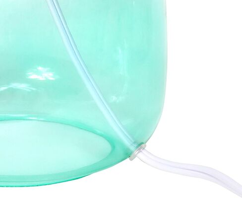 Simple Designs LT2064-SMW Smoke Gray Glass Table Lamp with White Fabric Shade in Saudi Arabia