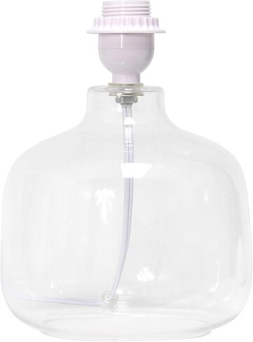 Simple Designs LT2064-SMW Smoke Gray Glass Table Lamp with White Fabric Shade in Kuwait