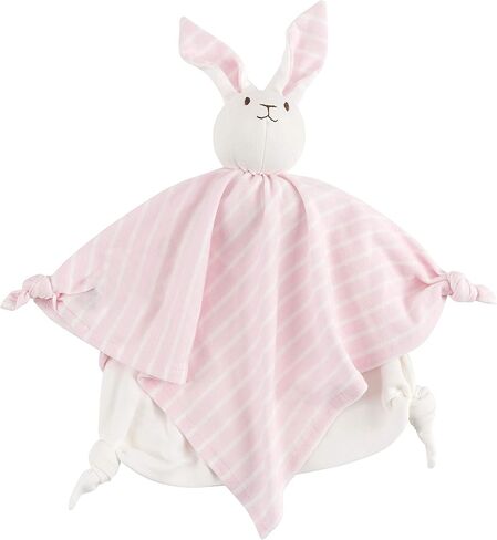 بطانية من القطن العضوي للفتيات الصغيرات باللون الوردي المخطط على شكل أرنب مقاس 10 بوصة in Kuwait