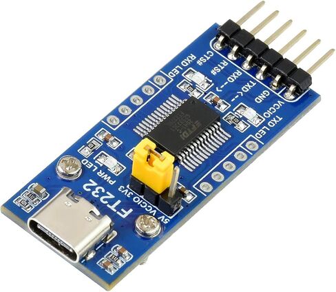 لوحة FT232 USB UART (النوع C)، وحدة محول محول تسلسلي USB إلى TTL على اللوحة الأصلية FT232RL، متوافقة مع نظام التشغيل Mac Linux Android Wince Windows 7/8/8.1/10/11، 5V/3.3V UART (TTL) in Kuwait
