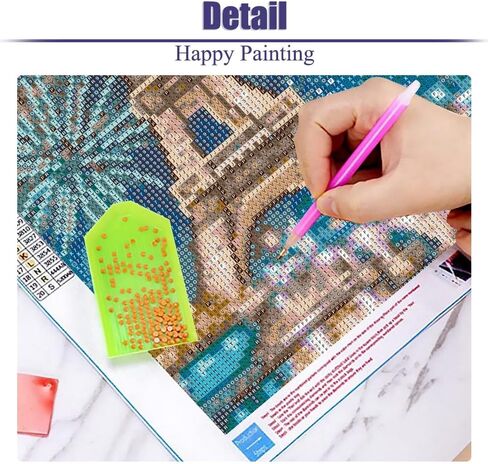 BOHADIY DIY 5D Eiffel Tower Diamond Painting Kits for Adults,Painting Full Drill Rhinestone Embroidery Pictures Arts Craft for Home Wall Decor Gift Paris Romantic Street Eiffel Tower 16x12inch in Saudi Arabia