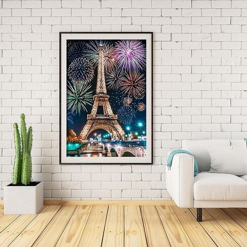 BOHADIY DIY 5D Eiffel Tower Diamond Painting Kits for Adults,Painting Full Drill Rhinestone Embroidery Pictures Arts Craft for Home Wall Decor Gift Paris Romantic Street Eiffel Tower 16x12inch in Saudi Arabia