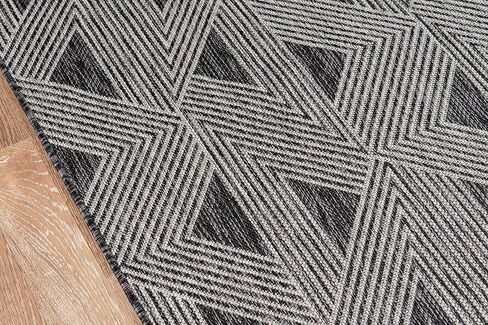 Novogratz by Momeni Rugs Villa Como Indoor Outdoor Area Rug, 2' X 10' Runner, Charcoal in Saudi Arabia