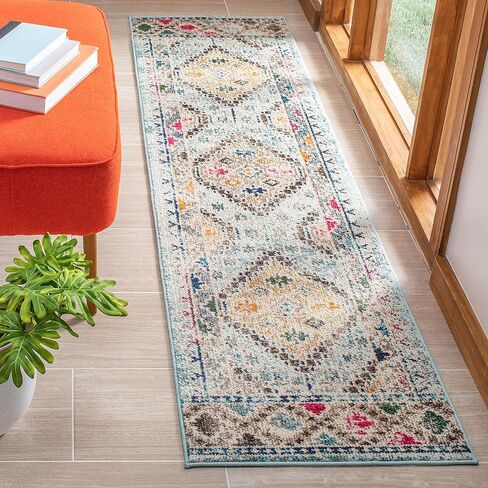 SAFAVIEH Madison Collection Accent Rug - 3' x 5', Black & Yellow, Boho Diamond Distressed Design, Non-Shedding & Easy Care, Ideal for High Traffic Areas in Entryway, Living Room, Bedroom (MAD418Z) in Saudi Arabia