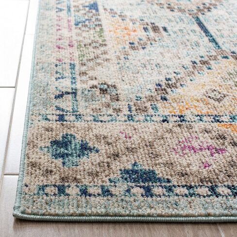 SAFAVIEH Madison Collection Accent Rug - 3' x 5', Black & Yellow, Boho Diamond Distressed Design, Non-Shedding & Easy Care, Ideal for High Traffic Areas in Entryway, Living Room, Bedroom (MAD418Z) in Saudi Arabia