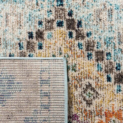 SAFAVIEH Madison Collection Accent Rug - 3' x 5', Black & Yellow, Boho Diamond Distressed Design, Non-Shedding & Easy Care, Ideal for High Traffic Areas in Entryway, Living Room, Bedroom (MAD418Z) in Saudi Arabia