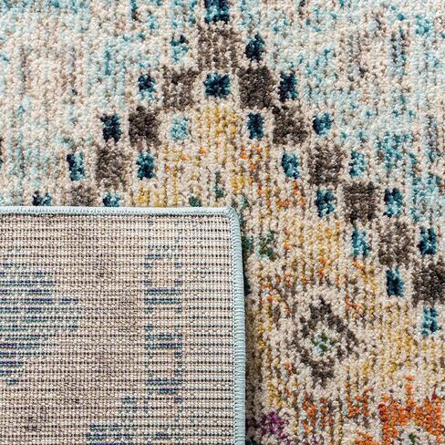 SAFAVIEH Madison Collection Accent Rug - 3' x 5', Black & Yellow, Boho Diamond Distressed Design, Non-Shedding & Easy Care, Ideal for High Traffic Areas in Entryway, Living Room, Bedroom (MAD418Z) in Saudi Arabia