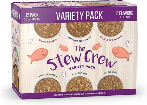 Weruva Classic Stews Cat Food, The Stew Crew Variety Pack, 3oz Pouch (Pack of 12) in Saudi Arabia