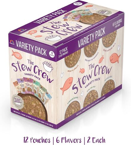 Weruva Classic Stews Cat Food, The Stew Crew Variety Pack, 3oz Pouch (Pack of 12) in Saudi Arabia
