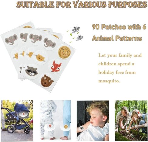 90 عبوة من ملصقات البعوض، حيوان لطيف للأطفال والكبار، مكونات طبيعية وخالية من المواد الغذائية in Kuwait