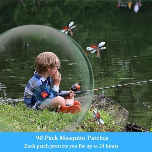 90 Pack Mosquito Patches, Mosquito Stickers, Resealable for Kids & Adults, Natural Ingredients and Deet-Free in Saudi Arabia