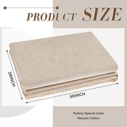 قطعتان من قماش الكتان الفخاري، أداة نحت الطين الهسي، قابلة للغسل، وقابلة لإعادة الاستخدام، وقماش قطرة للطلاء، وطباعة الأرضيات، والأثاث، وحماية ساحة الرسامين ضد الغبار والأوساخ، 99 × 59 بوصة in Kuwait