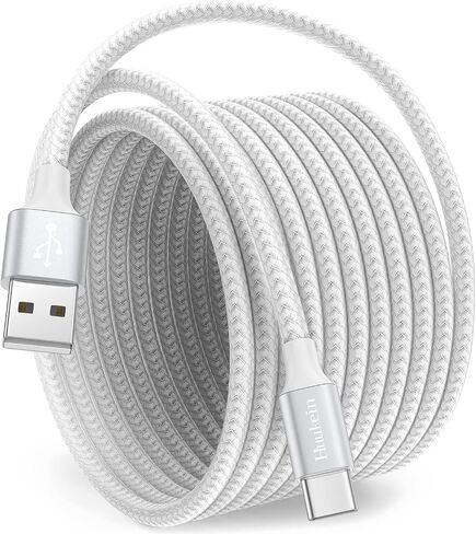USB C Cable 10 ft, Long USB A to USB C Fast Charging, USBC Charger Cord | White, Nylon Braided for iPhone 17 Air 16 15 Pro Max Plus, for Samsung Galaxy S21 Note 10 in Saudi Arabia
