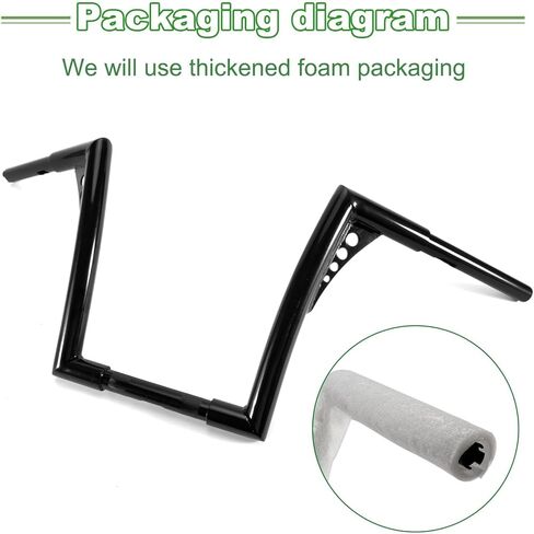 ارتفاع مقود الدراجة النارية Ape Hangers - Ohhmoto بقطر 1-1/4 بوصة شريط مقود رياضي لـ XL 1200 883 Dyna Softail Touring Road Glide Road King Models (14 بوصة كروم) in Kuwait