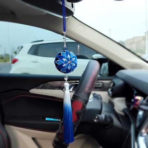 EEE ELECRELIVE DIY Embroidery Kit Temari Ball Set with 45mm Round Ball, Cotton Threads, Tassels, Bowknot, Needles Assorted DIY Finding Tools for Art Crafts Bag Decor, Champagne Yellow (with Manual) in Kuwait