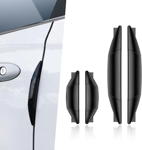 Pack-4 Car Door Anti-Collision Strip, 5.7In x 0.8In Vehicle Side Door Edge Protector, Universal 3.1In x 0.8In Automotive Decorative Sticker Replacement for Truck SUV Car (Black) in Saudi Arabia