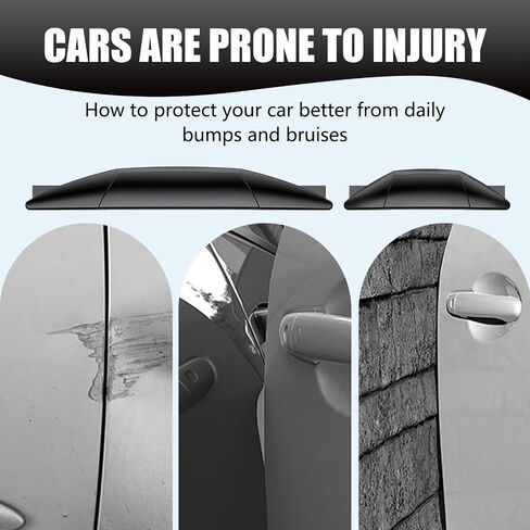 Pack-4 Car Door Anti-Collision Strip, 5.7In x 0.8In Vehicle Side Door Edge Protector, Universal 3.1In x 0.8In Automotive Decorative Sticker Replacement for Truck SUV Car (Black) in Saudi Arabia